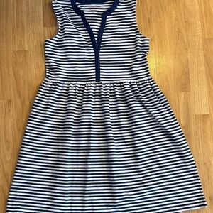 Duffield Lane Fit And Flare Sleeveless V-Neck Sundress - Blue/White - Size Small